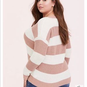 Torrid Blush Pink Stripe Sweater 1